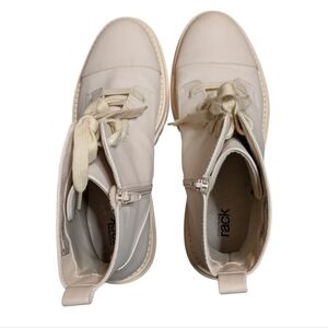*NWOT* Nordstrom Rack Cream Leather Combat Boots
